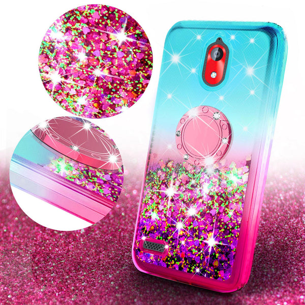 glitter ring phone case for coolpad legacy go - teal/pink gradient - www.coverlabusa.com 