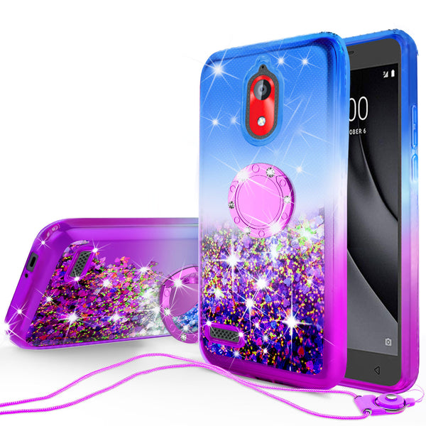 glitter ring phone case for coolpad legacy go - blue/purple gradient - www.coverlabusa.com 