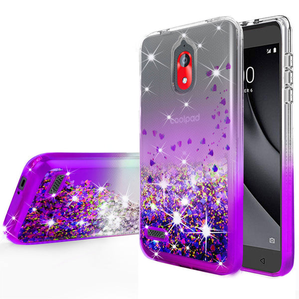 clear liquid phone case for coolpad legacy go - purple - www.coverlabusa.com