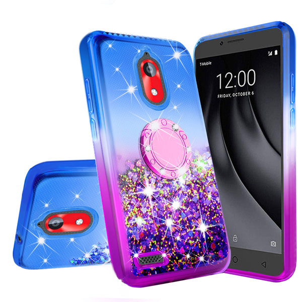 glitter ring phone case for coolpad legacy go - blue/purple gradient - www.coverlabusa.com 
