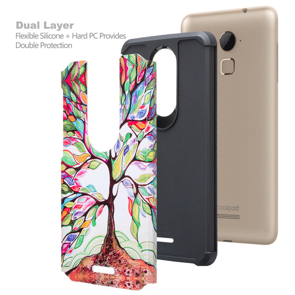 coolpad revvl plus hybrid case - vibrant tree - www.coverlabusa.com