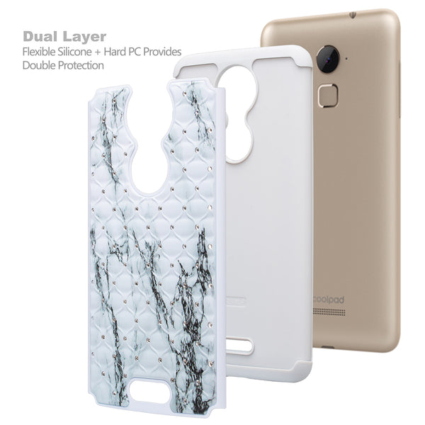 coolpad revvl plus case crystal rhinestone - marble - www.coverlabusa.com