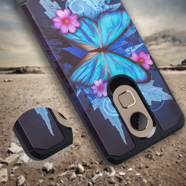 coolpad revvl plus hybrid case - blue butterfly - www.coverlabusa.com