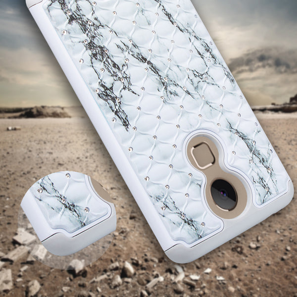 coolpad revvl plus case crystal rhinestone - marble - www.coverlabusa.com