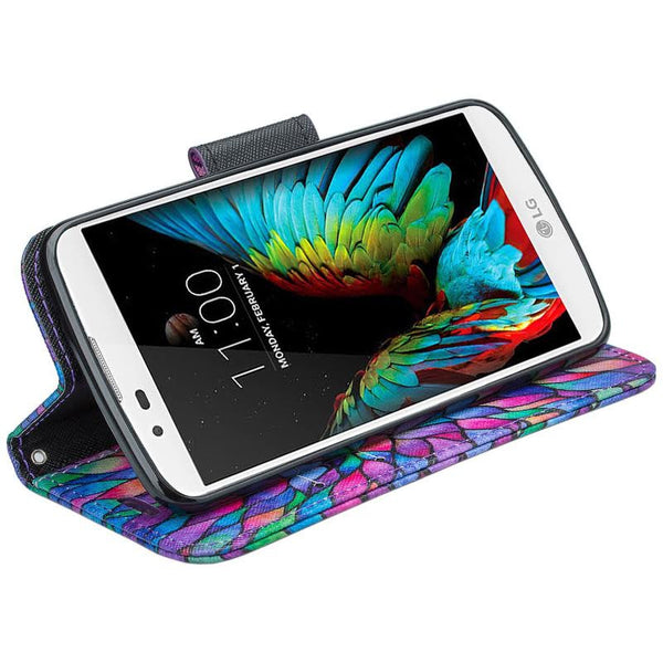 LG K10 Case / LG Premier LTE Wallet Case - rainbow flower - www.coverlabusa.com