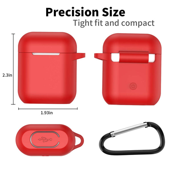 apple airpods charging case silicone cover - www.coverlabusa.com - red