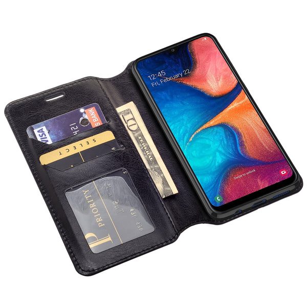 samsung galaxy a20 wallet case - black - www.coverlabusa.com