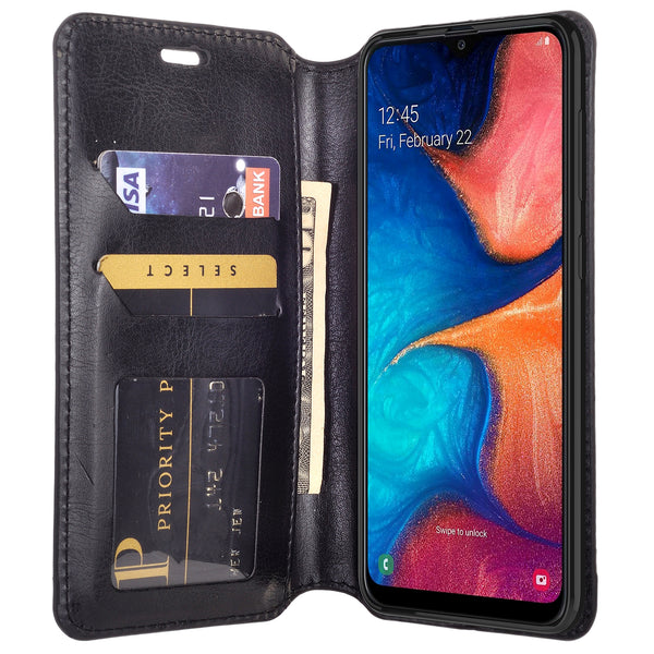 alcatel 3v (2019) wallet case - black - www.coverlabusa.com