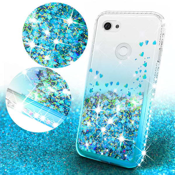 clear liquid phone case for google pixel 3a - teal - www.coverlabusa.com