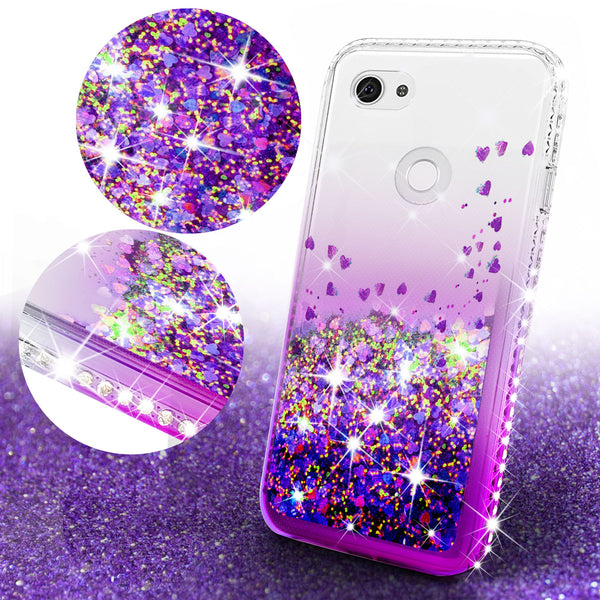 clear liquid phone case for google pixel 3a - purple - www.coverlabusa.com