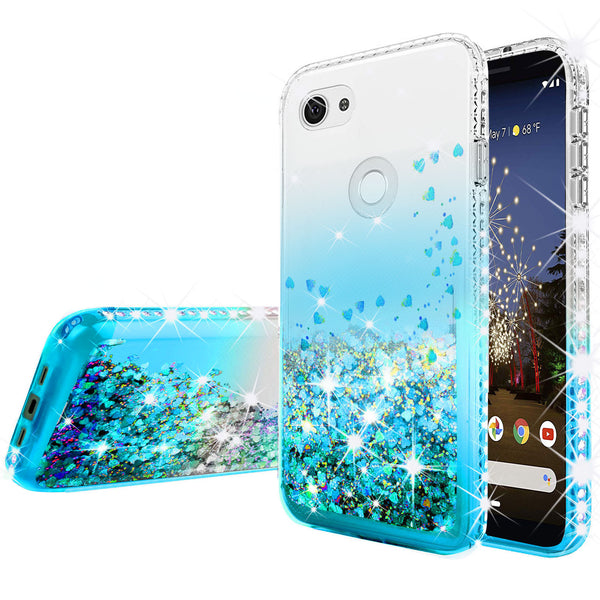 clear liquid phone case for google pixel 3a - teal - www.coverlabusa.com