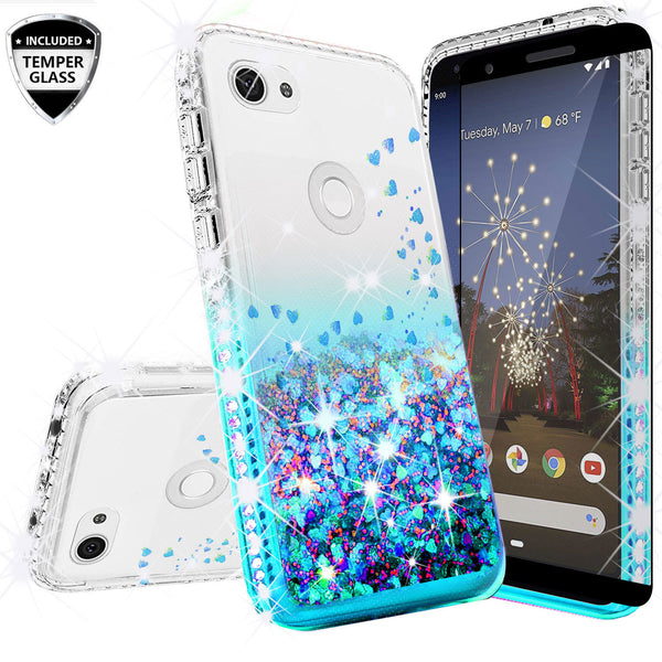 clear liquid phone case for google pixel 3a - teal - www.coverlabusa.com