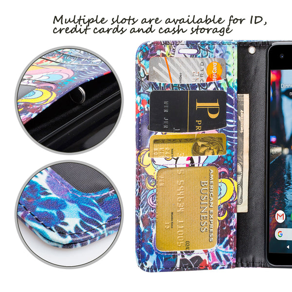 Google Pixel 2 Wallet Case - Rainbow Unicorn - www.coverlabusa.com