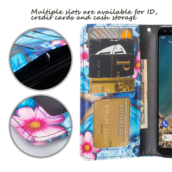 Google Pixel 3 XL Wallet Case - blue butterfly - www.coverlabusa.com