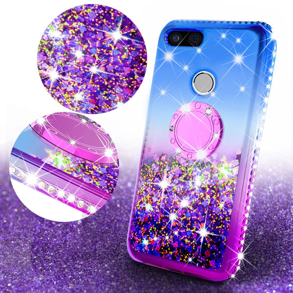 glitter ring phone case for google pixel 3 - blue gradient - www.coverlabusa.com