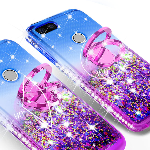 glitter ring phone case for google pixel 3 - blue gradient - www.coverlabusa.com