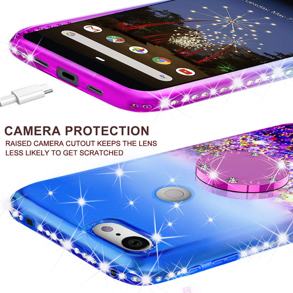 glitter phone case for google pixel 3a - blue/purple gradient - www.coverlabusa.com