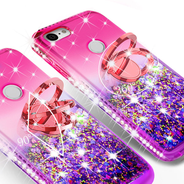 glitter phone case for google pixel 3a - hot pink/purple gradient - www.coverlabusa.com