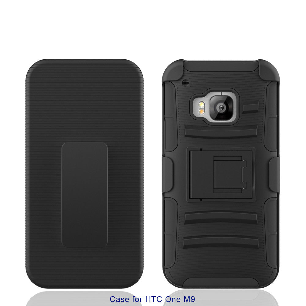 HTC One M9 holster shell case - black - www.coverlabusa.com