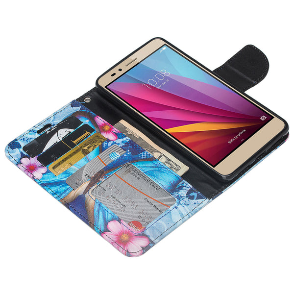 Huawei Sensa Wallet Case - Blue Butterfly - www.coverlabusa.com