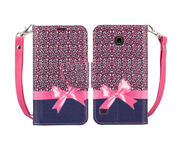 Huawei Union Wallet Case [Card Slots + Money Pocket + Kickstand] and Strap - Cheetah Prints