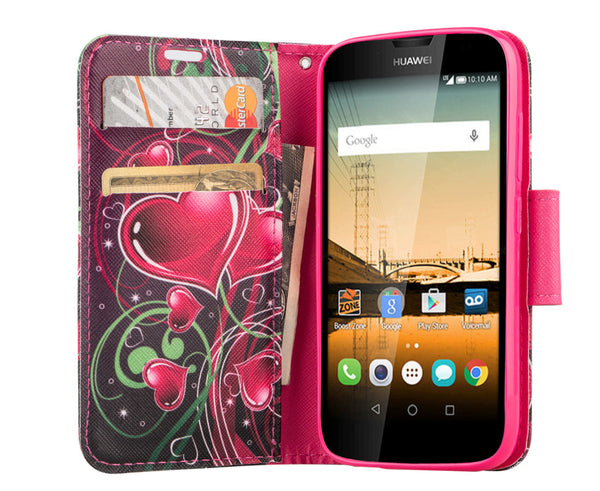 Huawei Union Wallet Case [Card Slots + Money Pocket + Kickstand] and Strap - Lily Pedals