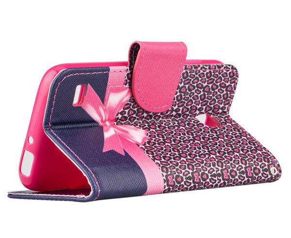 Huawei Union Wallet Case [Card Slots + Money Pocket + Kickstand] and Strap - Cheetah Prints