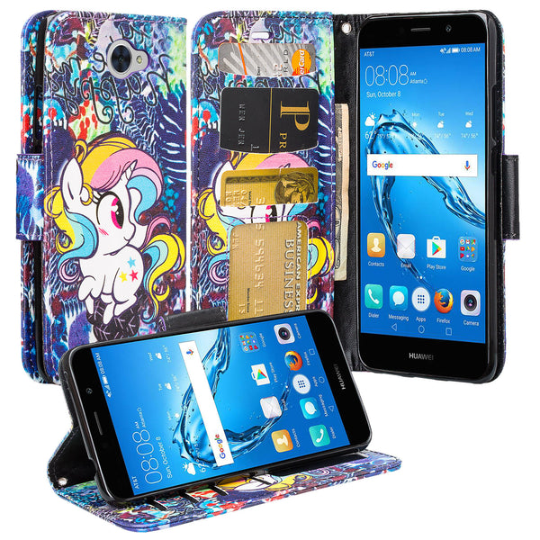 Huawei Ascend XT 2 Wallet Case - Rainbow Unicorn - www.coverlabusa.com