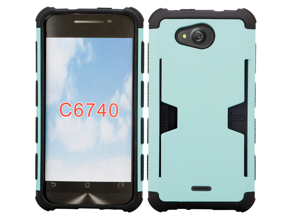 Kyocera Hydro Wave case - teal hybrid with card slot - www.coverlabusa.com