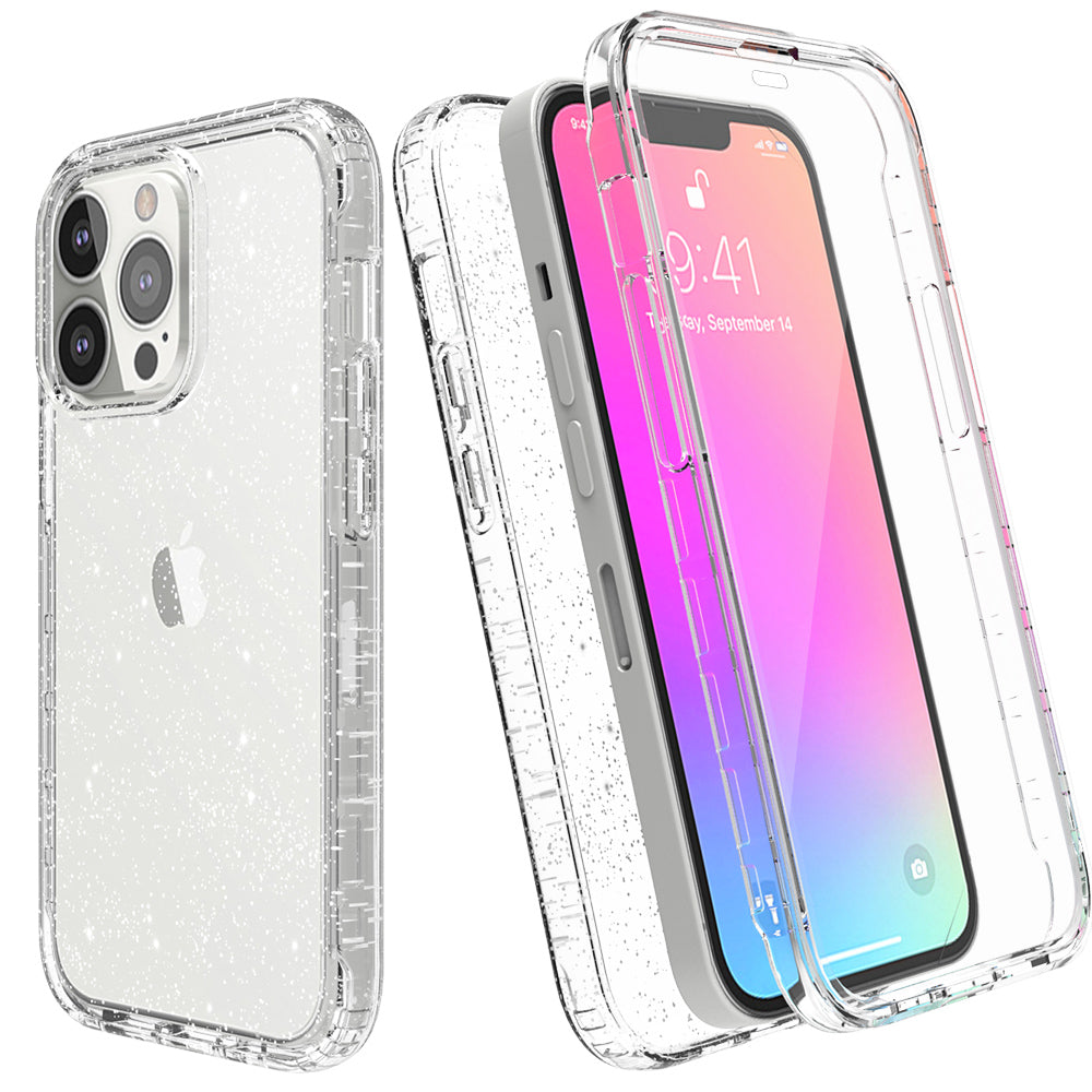 for Apple iPhone 12 Pro Case with Built-In Screen Protector,Rugged PC Front Cover + Soft TPU Non-Slip Cover, Shockproof Full-Body Protective Case