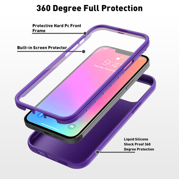 apple iphone 13 pro max full-body tpu case - purple - www.coverlabusa.com