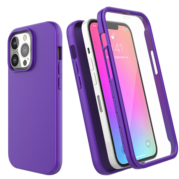 apple iphone 13 pro full-body tpu case - purple - www.coverlabusa.com