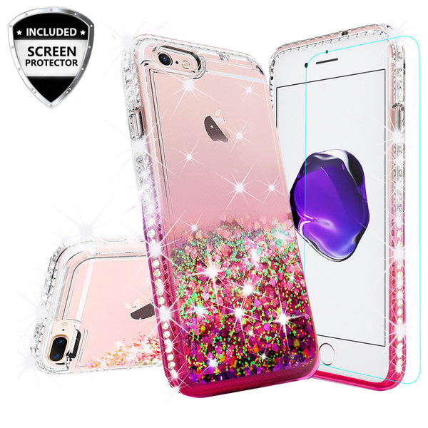 clear liquid phone case for apple iphone 8 plus - hot pink - www.coverlabusa.com 