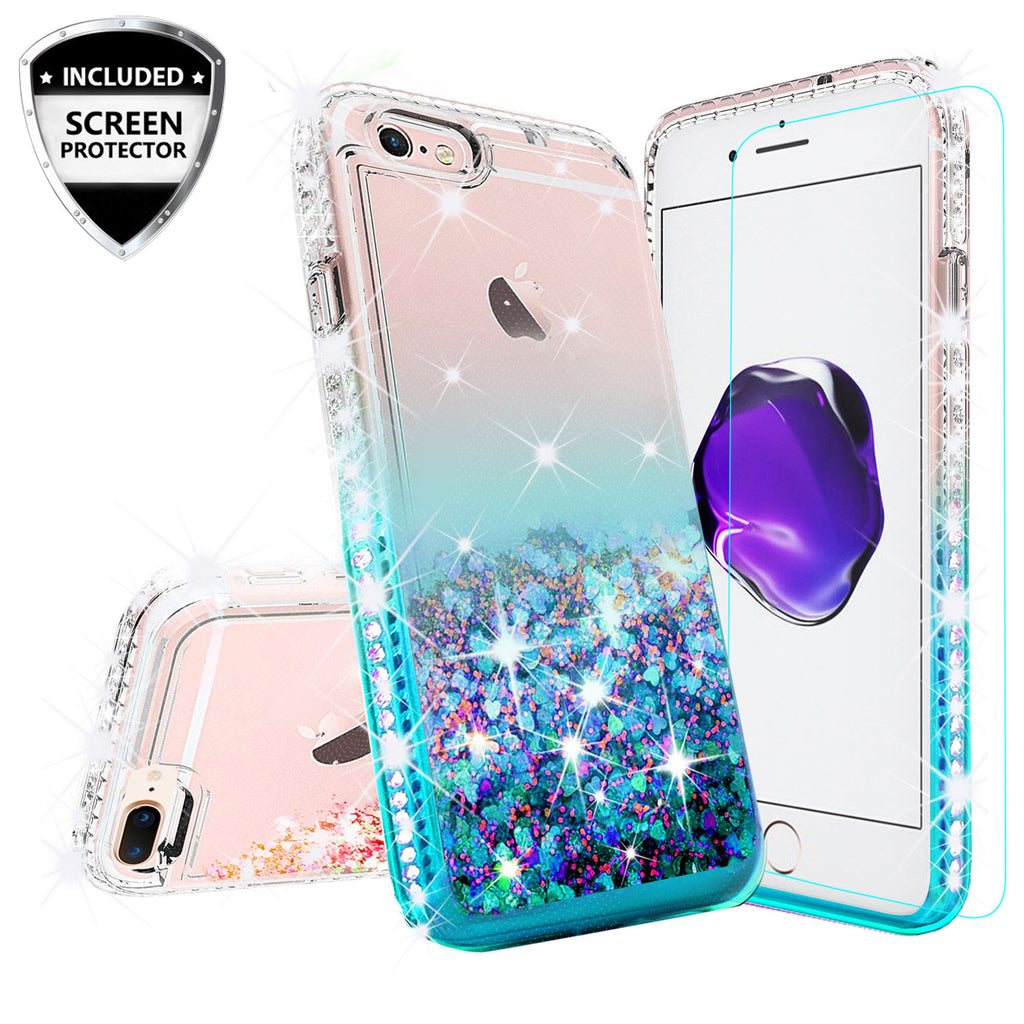 clear liquid phone case for apple iphone 7 - teal - www.coverlabusa.com 