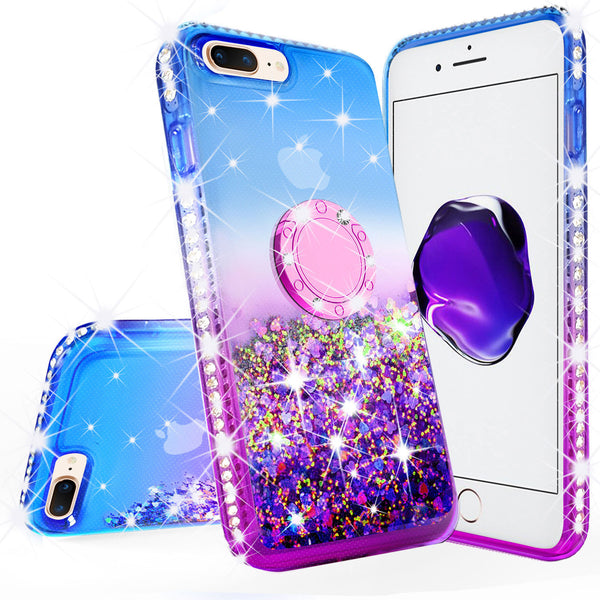 glitter ring phone case for Apple iPhone 7/8 - blue gradient - www.coverlabusa.com 