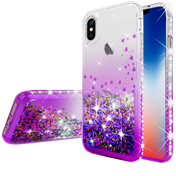 clear liquid phone case for apple iphone xr - purple - www.coverlabusa.com 