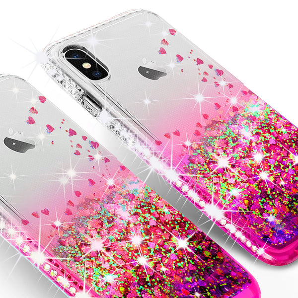 clear liquid phone case for apple iphone xs/iphone x - hot pink - www.coverlabusa.com 