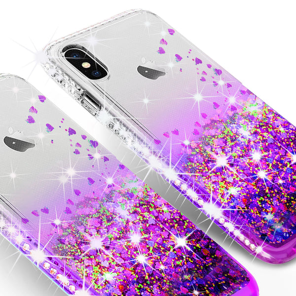 clear liquid phone case for apple iphone xr - purple - www.coverlabusa.com 