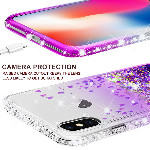 clear liquid phone case for apple iphone xs max - purple - www.coverlabusa.com 