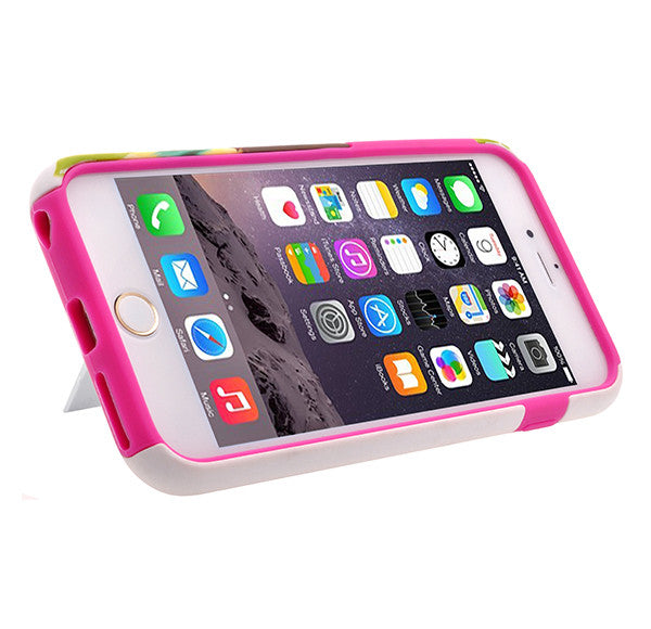 Apple iPhone 6/6s Plus Dual Layer Credit Card Hybrid Case With Design, ID Holder with Kickstand - vivid sunflower - www.coverlabusa.com