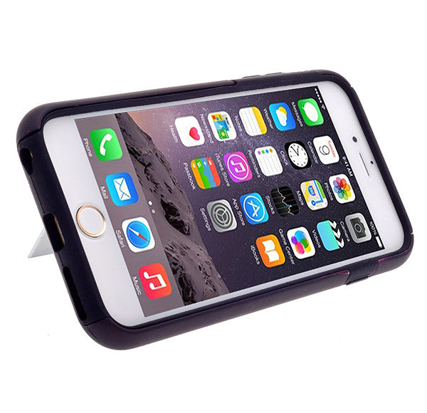 Apple iPhone 6/6s Plus Dual Layer Credit Card Hybrid Case With Design, ID Holder with Kickstand - tribal elephant - www.coverlabusa.com