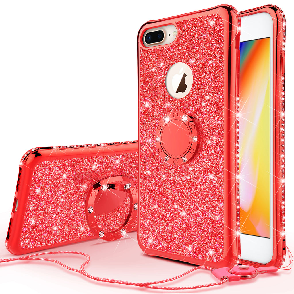 Silverback for iPhone 13 Pro Case with Ring Stand, Women Girls Bling  Holographic Sparkle Glitter Cute Cover, Diamond Ring Kicstand Protective  Phone