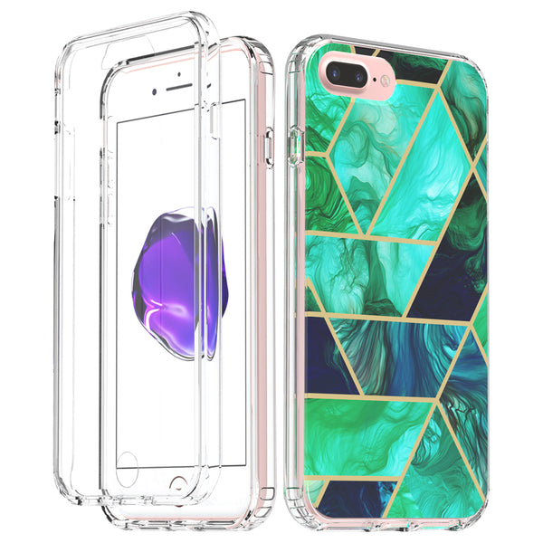 apple ipohne 8 plus full-body case - teal marble - www.coverlabusa.com