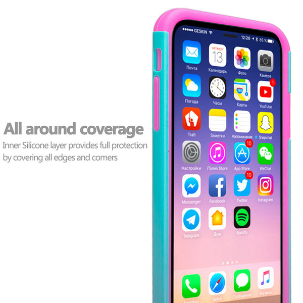 apple iphone x case crystal rhinestone - teal flower - www.coverlabusa.com