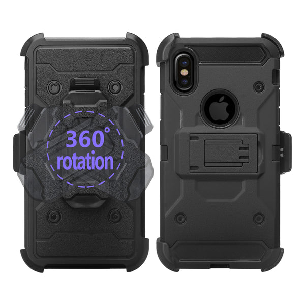 Apple iPhone X Hybrid Holster Case - Black - www.coverlabusa.com