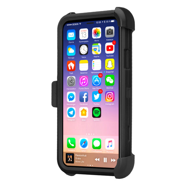 Apple iPhone X Hybrid Holster Case - Black - www.coverlabusa.com