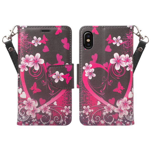 apple iphone xr wallet case - heart butterflies - www.coverlabusa.com