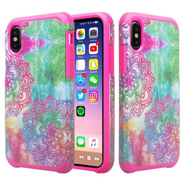 Apple iPhone X, Iphone 10 cover case - teal flower - www.coverlabusa.com
