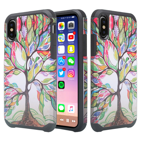 apple iphone x hybrid case - vibrant tree - www.coverlabusa.com