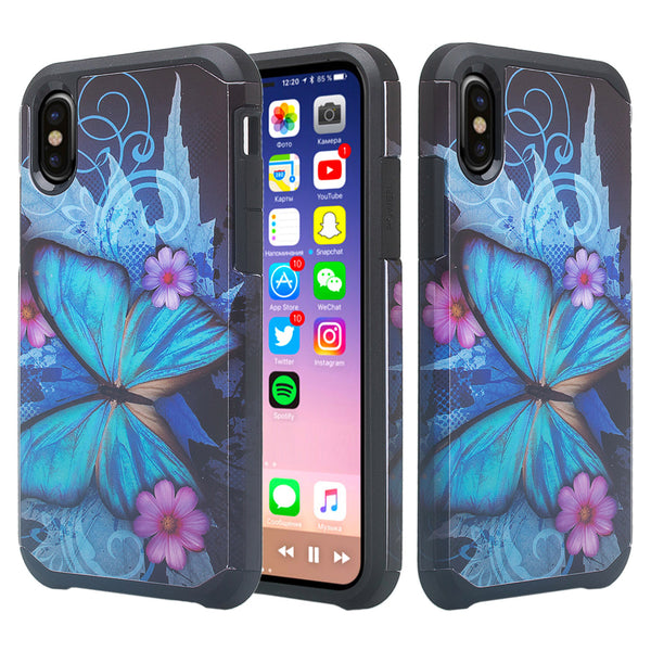Apple iPhone X, Iphone 10 cover case - blue flower - www.coverlabusa.com